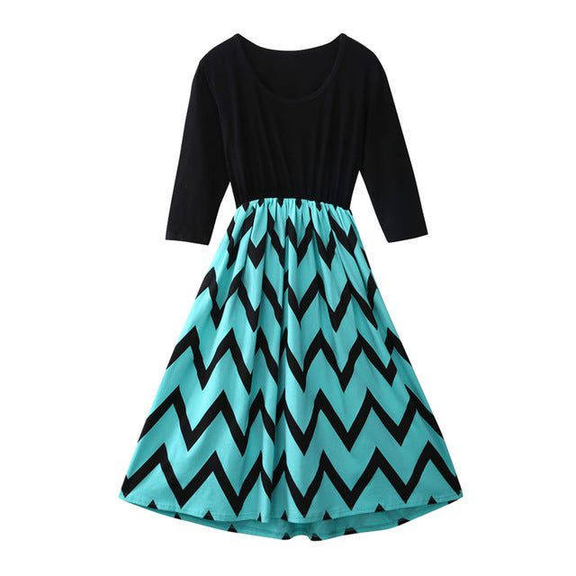 Summer Women Mum Child Dress Striped Maxi Long Plus Size xl Dresses Bohe Family Fitted Female Dress Parent-child Vestidos