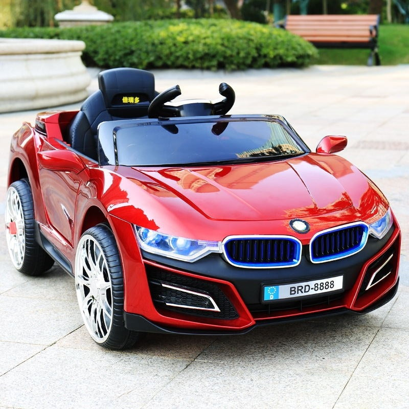 Children's electric car four-wheeled child toy car can take people with swing baby remote control car baby stroller