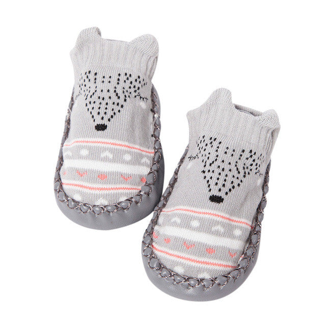 Baby socks Cotton Cartoon Newborn Baby Girls Boys Anti-Slip Socks Slipper Bell Shoes Boots Shoes and socks