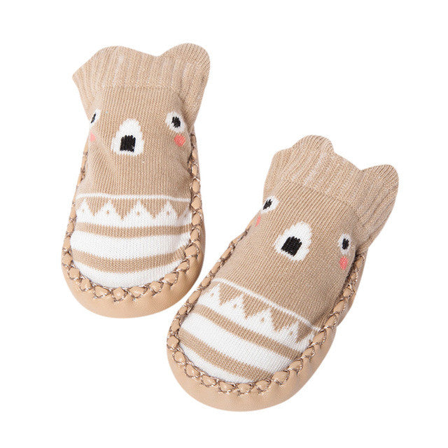 Baby socks Cotton Cartoon Newborn Baby Girls Boys Anti-Slip Socks Slipper Bell Shoes Boots Shoes and socks