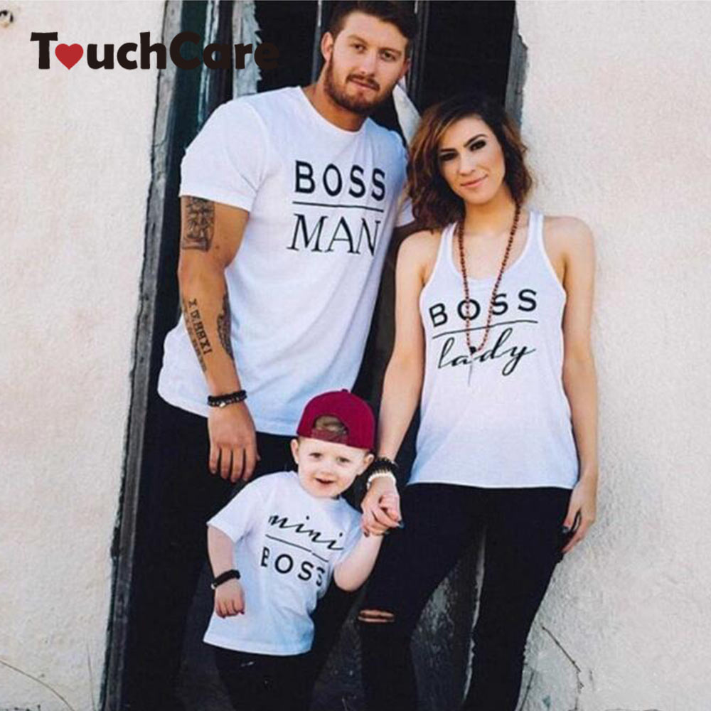 Clearance Summer Family Matching Clothes Mother Father and Baby Clothes Short Sleeve Letters White T-shirt Family Look Clothing
