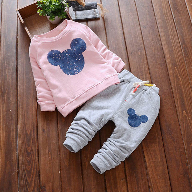Bear Leader Baby Girl Clothes 2018 Spring Baby Clothing Sets Cartoon Printing Sweatshirts+Casual Pants 2Pcs for Baby Clothes