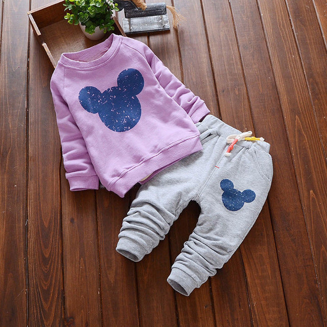 Bear Leader Baby Girl Clothes 2018 Spring Baby Clothing Sets Cartoon Printing Sweatshirts+Casual Pants 2Pcs for Baby Clothes