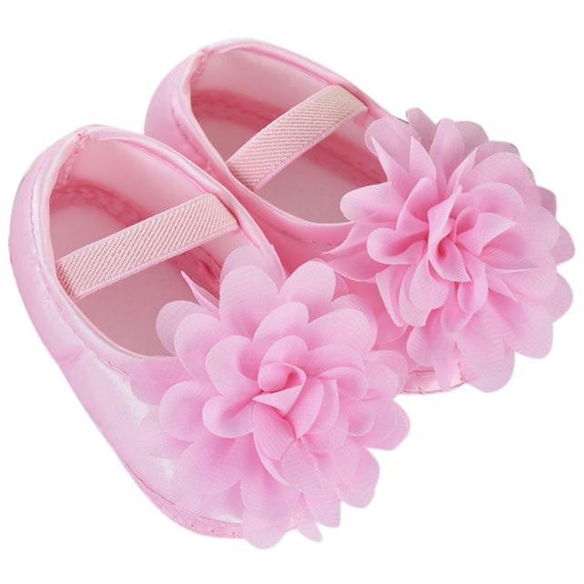 Kid Baby Girl Chiffon Flower Elastic Band Newborn Walking Shoes
