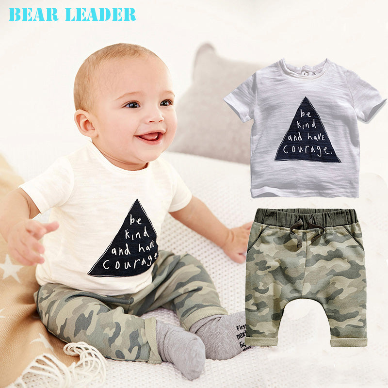 Bear Leader 2018 kids boys summer style infant clothes baby clothing sets boy Cotton little monsters short sleeve 2pcs baby