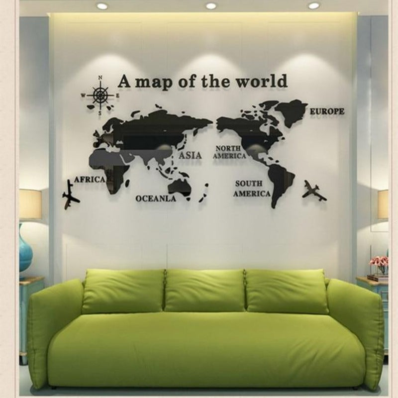 2021 3D Mirror Wall Acrylic Map SKU# MOS0048